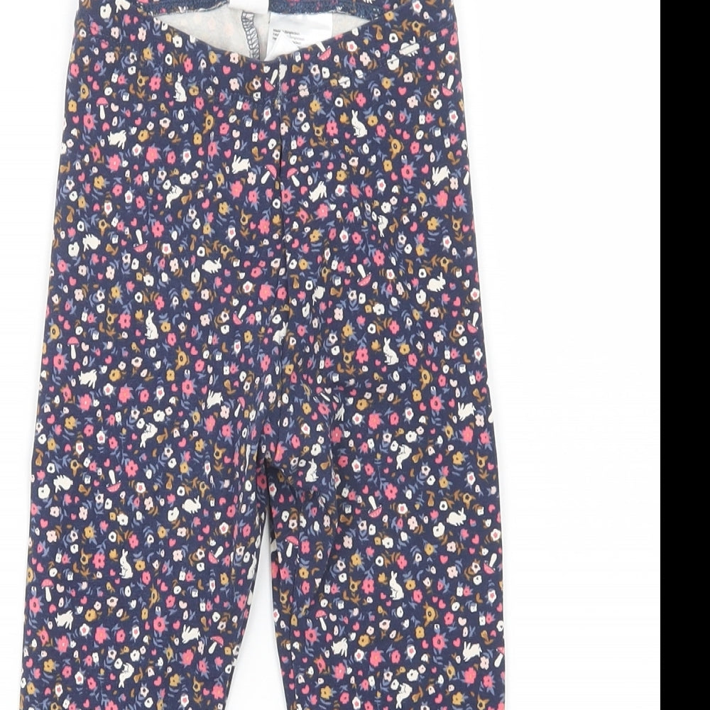 H&M Girls Blue Floral Cotton Jegging Trousers Size 2-3 Years  Regular  - Leggings