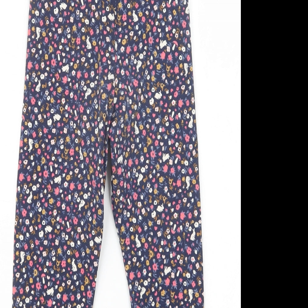 H&M Girls Blue Floral Cotton Jegging Trousers Size 2-3 Years  Regular  - Leggings
