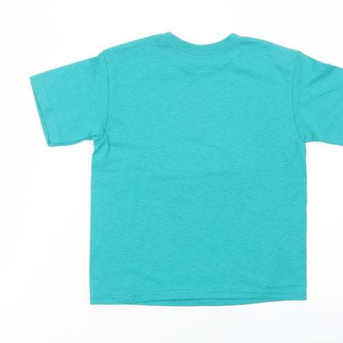 Delta Pro Weight Girls Green  Cotton Basic T-Shirt Size 4 Years Crew Neck Pullover - Superstar