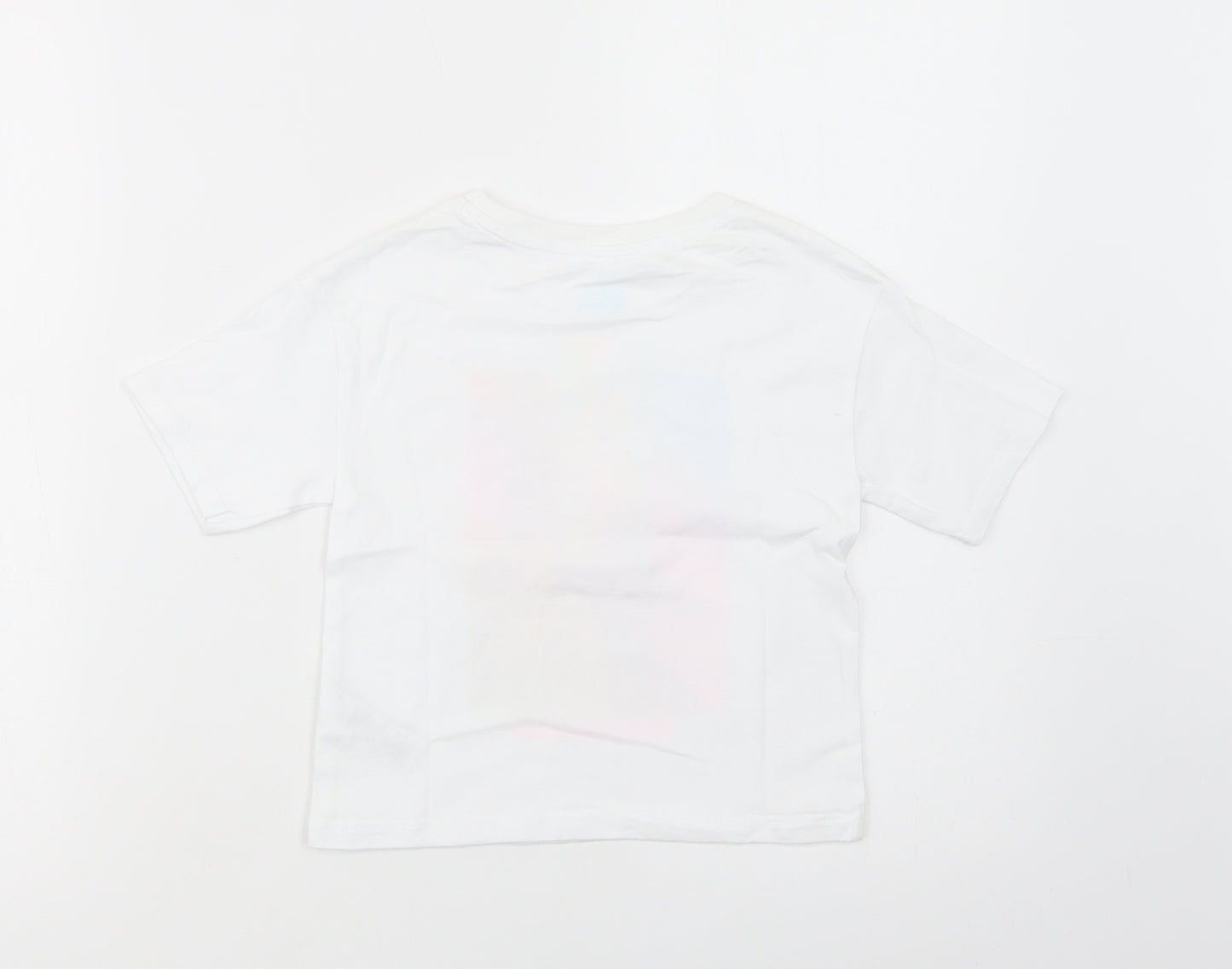 NEXT Girls White  Cotton Basic T-Shirt Size 3 Years Crew Neck Pullover - Miami