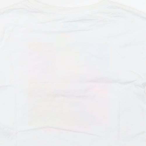 NEXT Girls White  Cotton Basic T-Shirt Size 3 Years Crew Neck Pullover - Miami