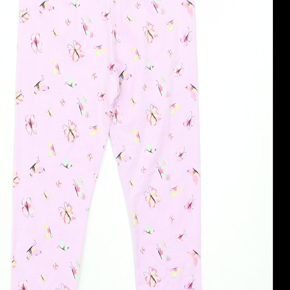 Dunne Girls Purple Geometric Cotton Jegging Trousers Size 5-6 Years  Regular  - Butterfly Print