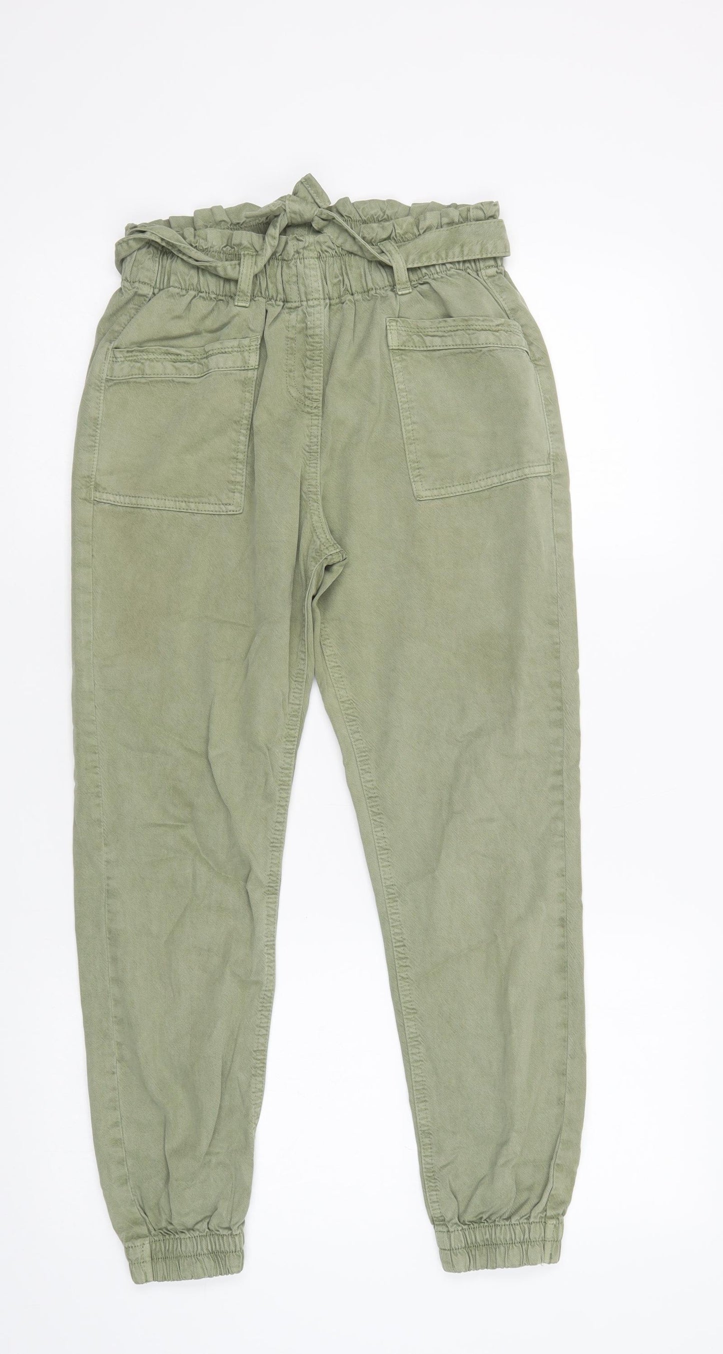 NEXT Girls Green  Lyocell Tapered Jeans Size 11 Years  Regular Tie