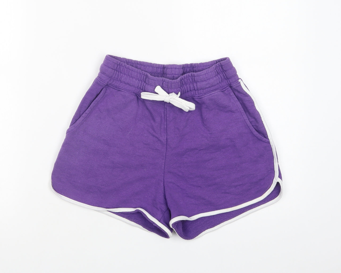 Dunne Womens Purple  Cotton Sweat Shorts Size XS L3 in Regular Drawstring