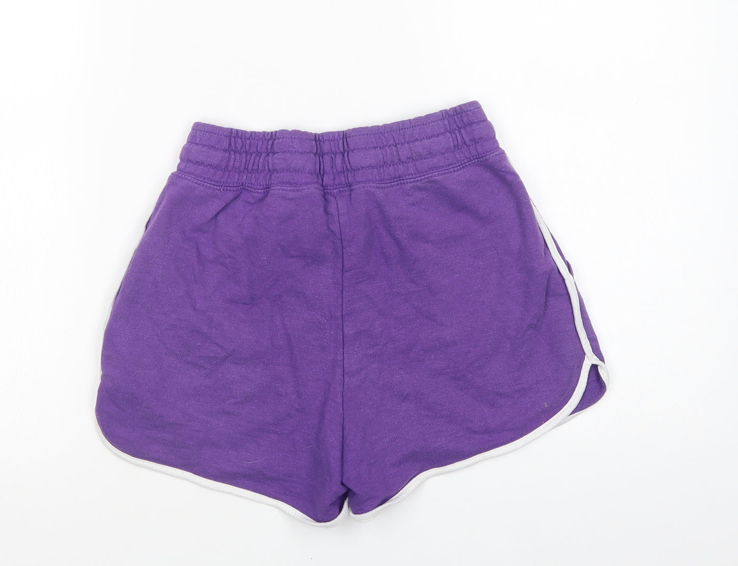 Dunne Womens Purple  Cotton Sweat Shorts Size XS L3 in Regular Drawstring