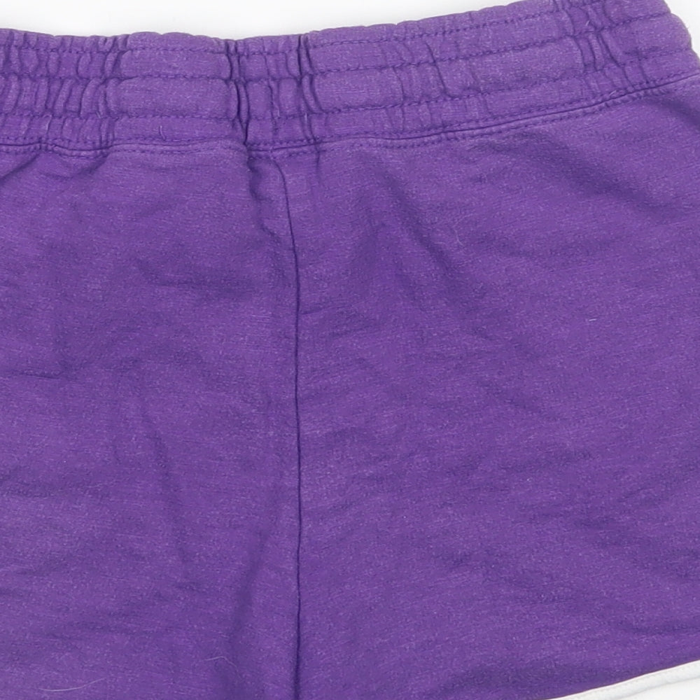 Dunne Womens Purple  Cotton Sweat Shorts Size XS L3 in Regular Drawstring