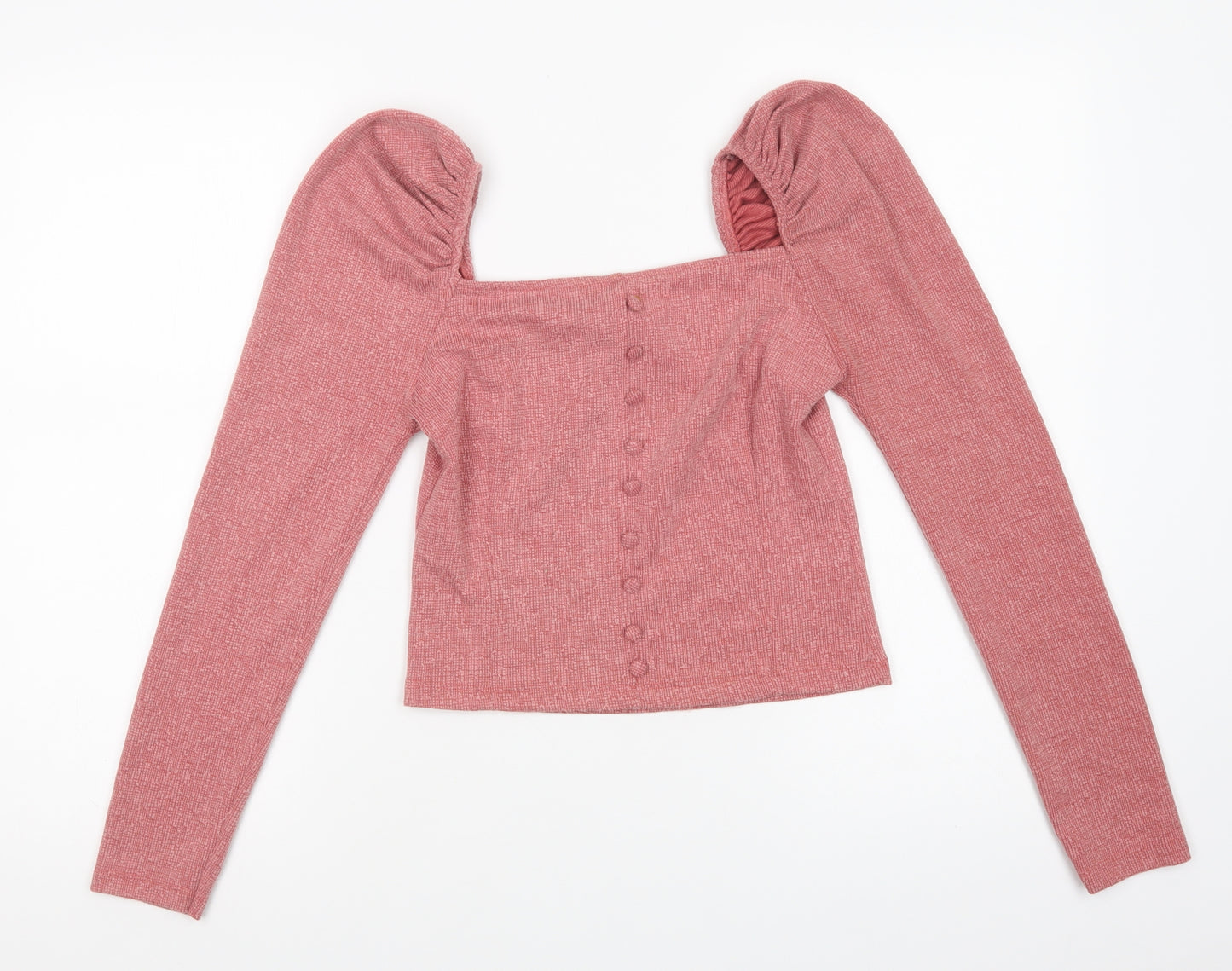 Primark Womens Pink  Polyester Basic Blouse Size S Square Neck