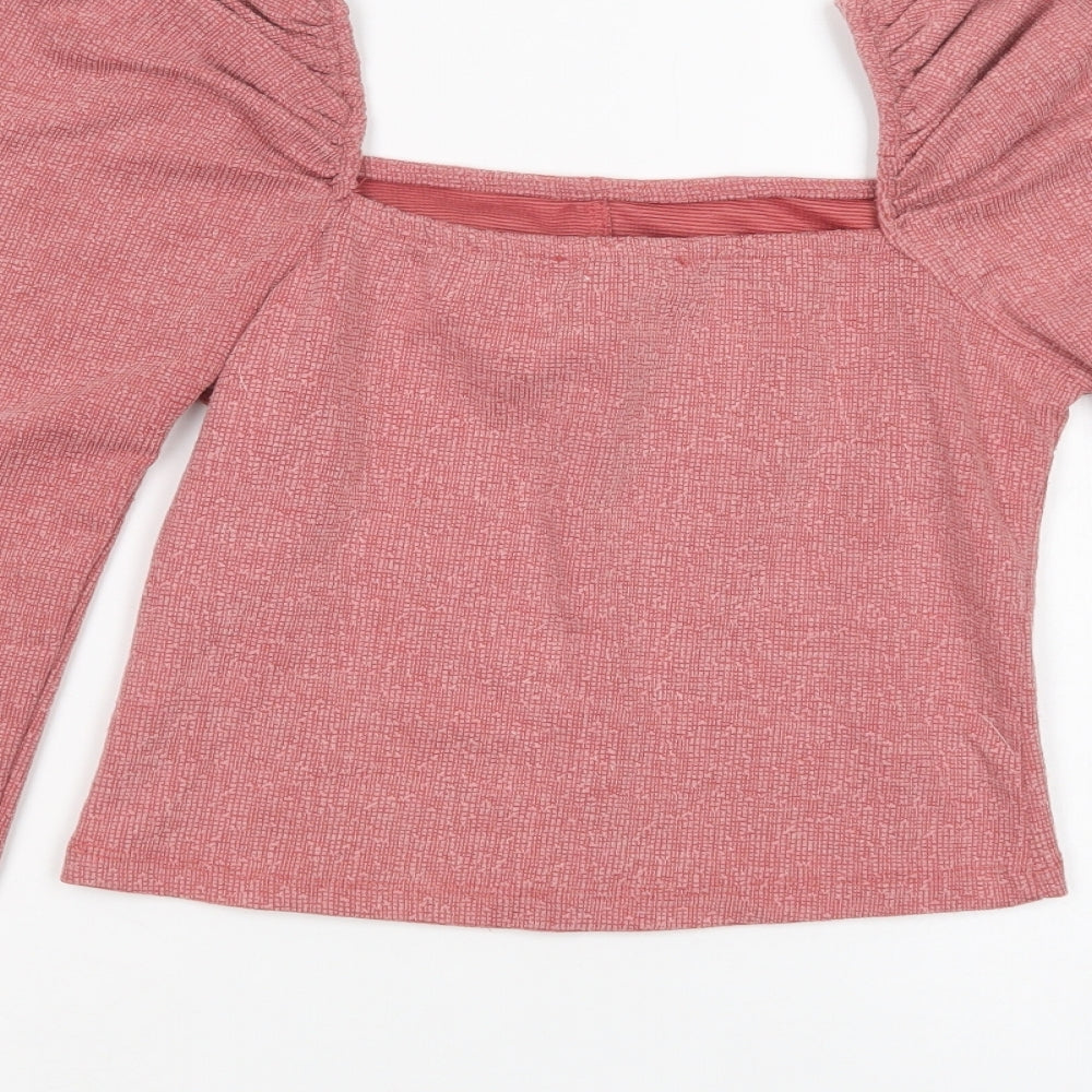 Primark Womens Pink  Polyester Basic Blouse Size S Square Neck