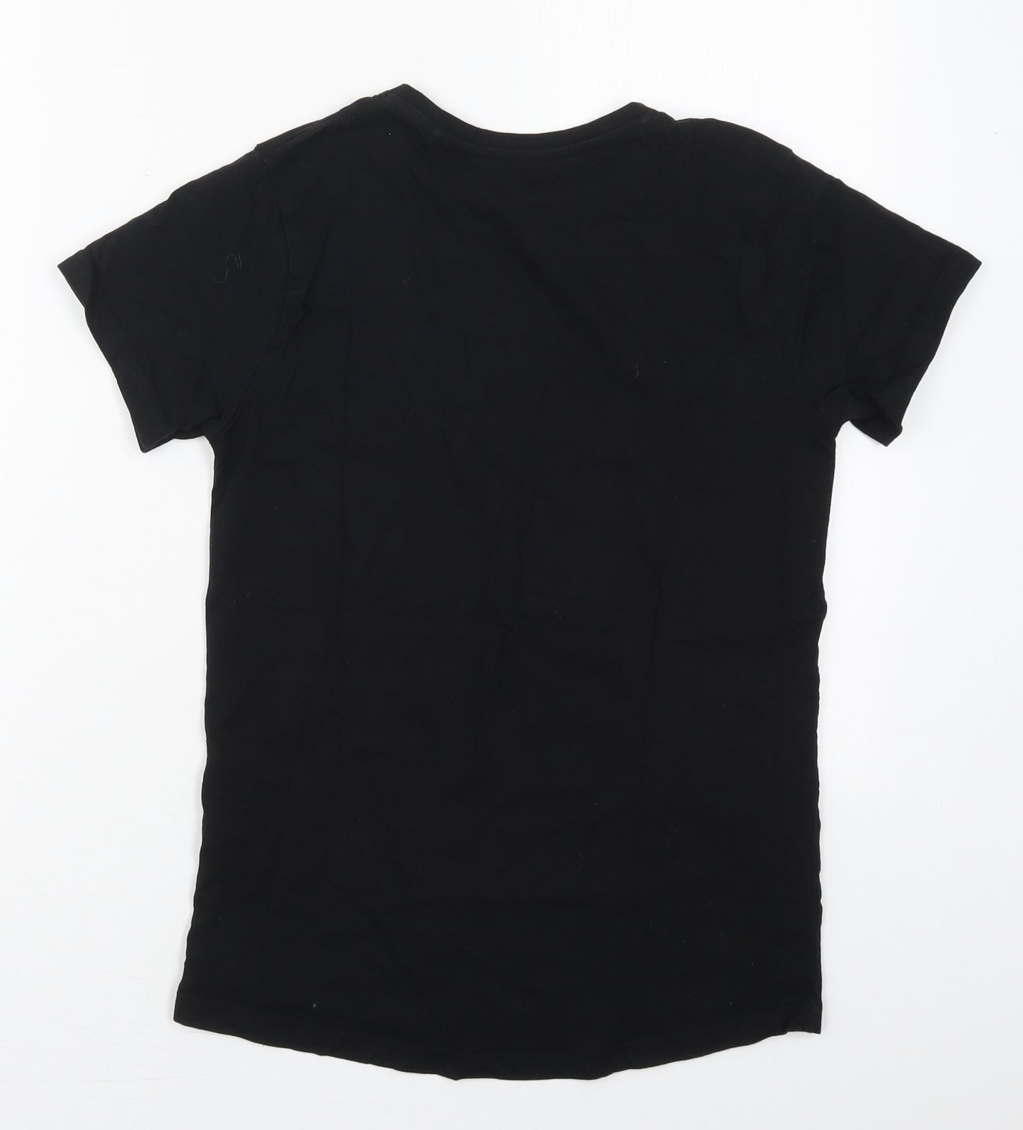 Primark Boys Black  Cotton Basic T-Shirt Size 11-12 Years Crew Neck Pullover - Flossing Around the Christmas Tree