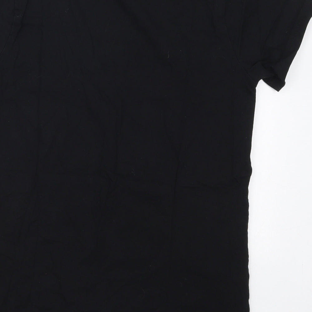 Primark Boys Black  Cotton Basic T-Shirt Size 11-12 Years Crew Neck Pullover - Flossing Around the Christmas Tree