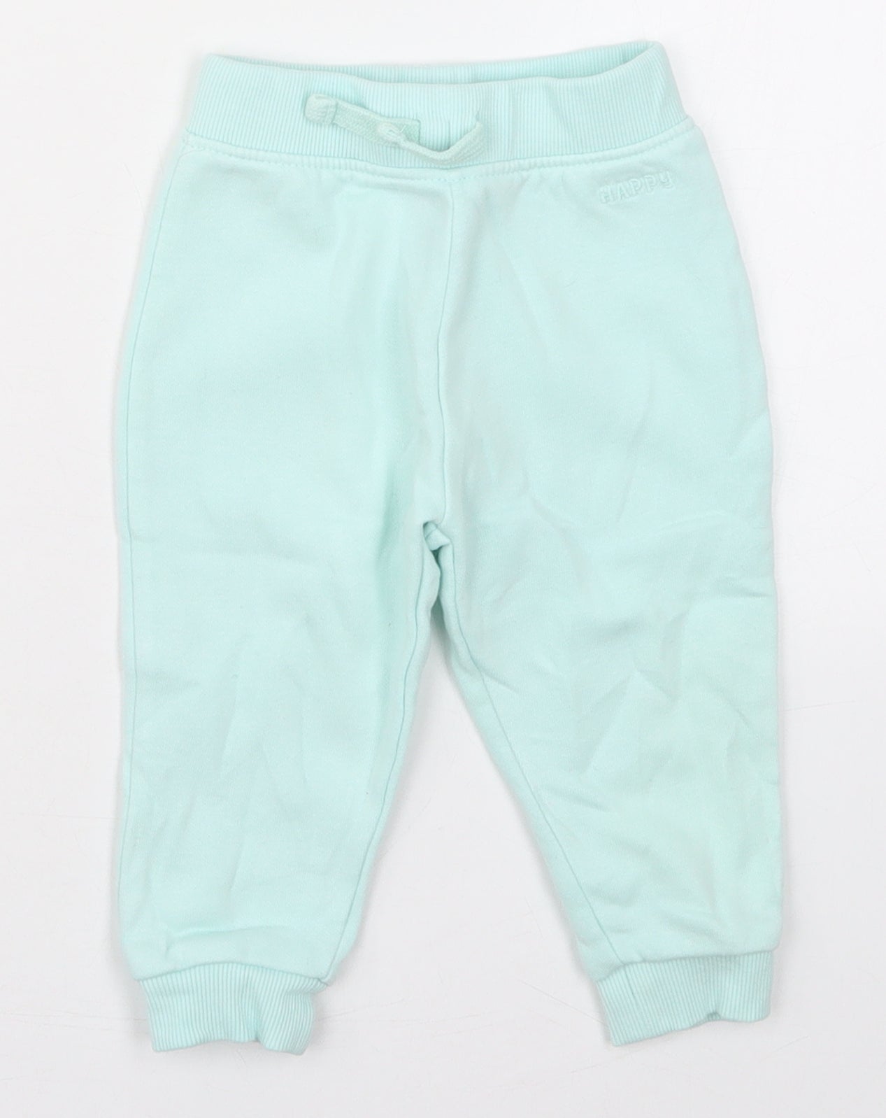 Dunnes Baby Blue  Cotton Sweatpants Trousers Size 9-12 Months  Drawstring - Hapy