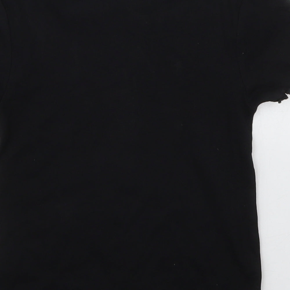 NEXT Girls Black  Cotton Basic T-Shirt Size 8 Years Round Neck Pullover