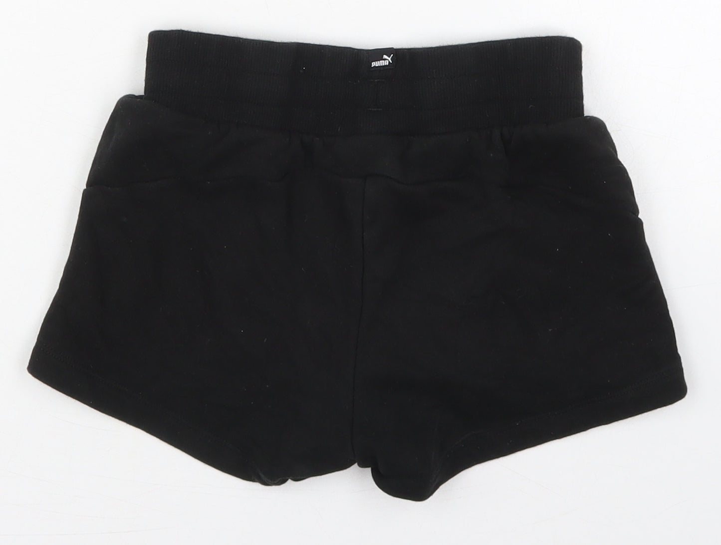 PUMA Girls Black  Cotton Sweat Shorts Size 11-12 Years  Regular Drawstring