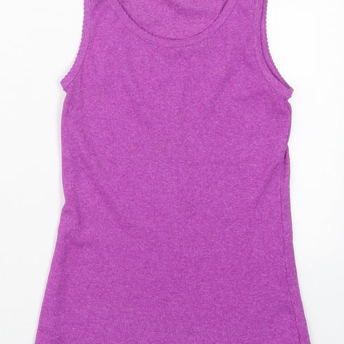 NEXT Girls Purple  Polyester Basic Tank Size 9 Years Round Neck Pullover