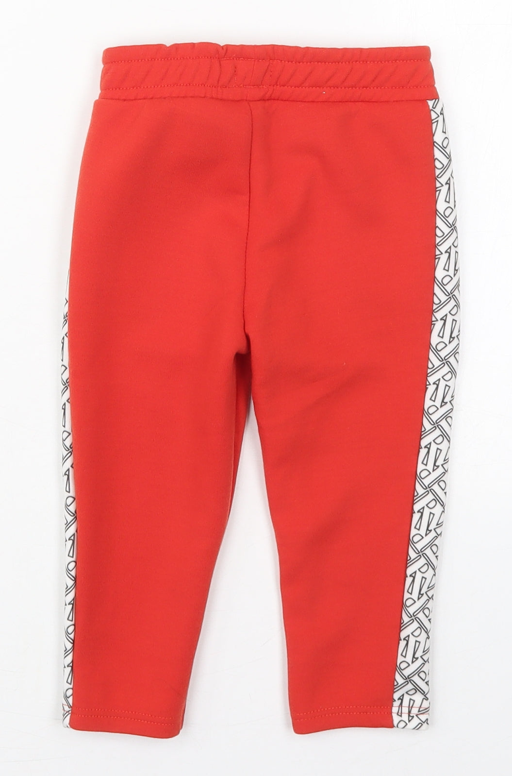 River Island Boys Red Geometric Polyester Sweatpants Trousers Size 18-24 Months  Drawstring
