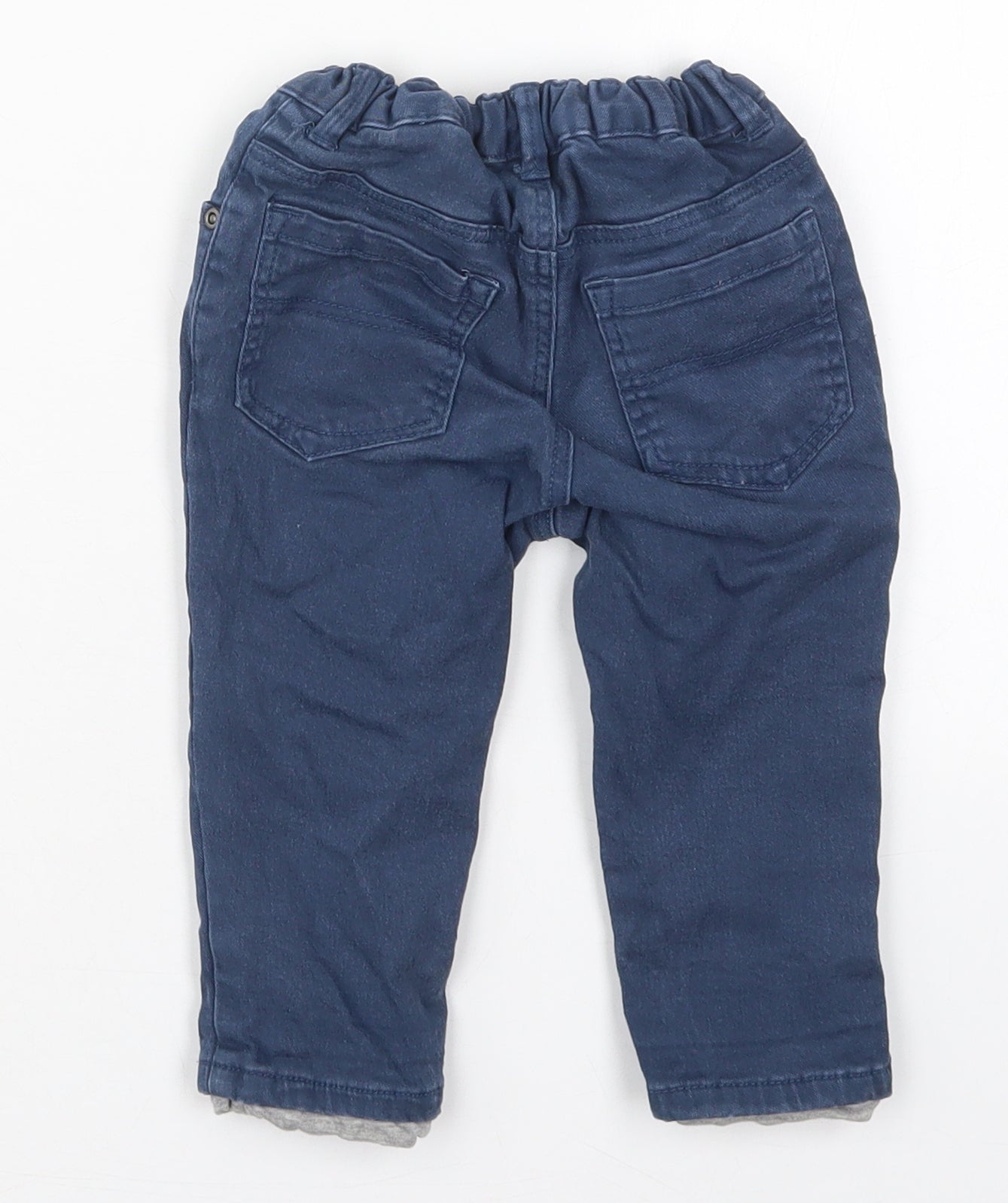 H&M Boys Blue  Cotton Capri Jeans Size 9-12 Months  Button
