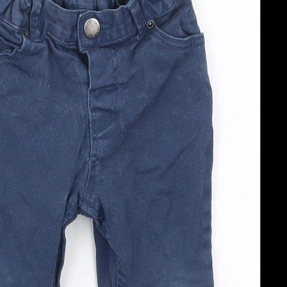 H&M Boys Blue  Cotton Capri Jeans Size 9-12 Months  Button