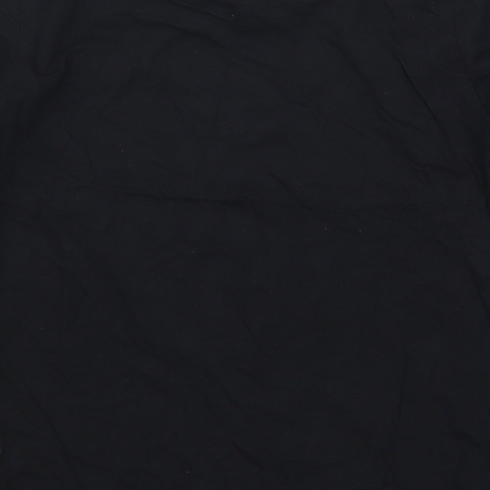 George Boys Black  Cotton Basic T-Shirt Size 10-11 Years Crew Neck Pullover - Skull