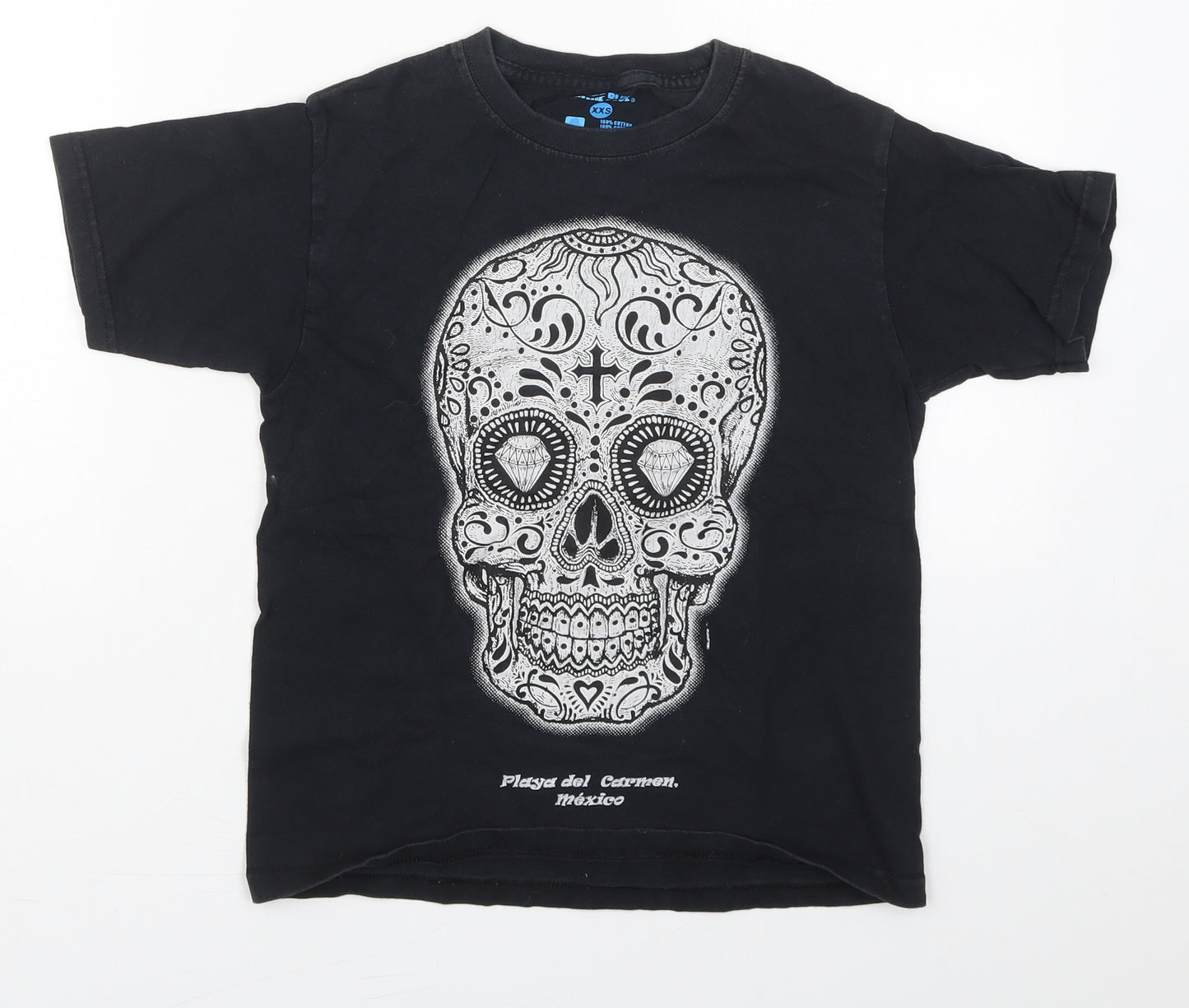 Mare Blue Mens Black  Cotton  T-Shirt Size XS Crew Neck  - Playa Del Carmen Mexico