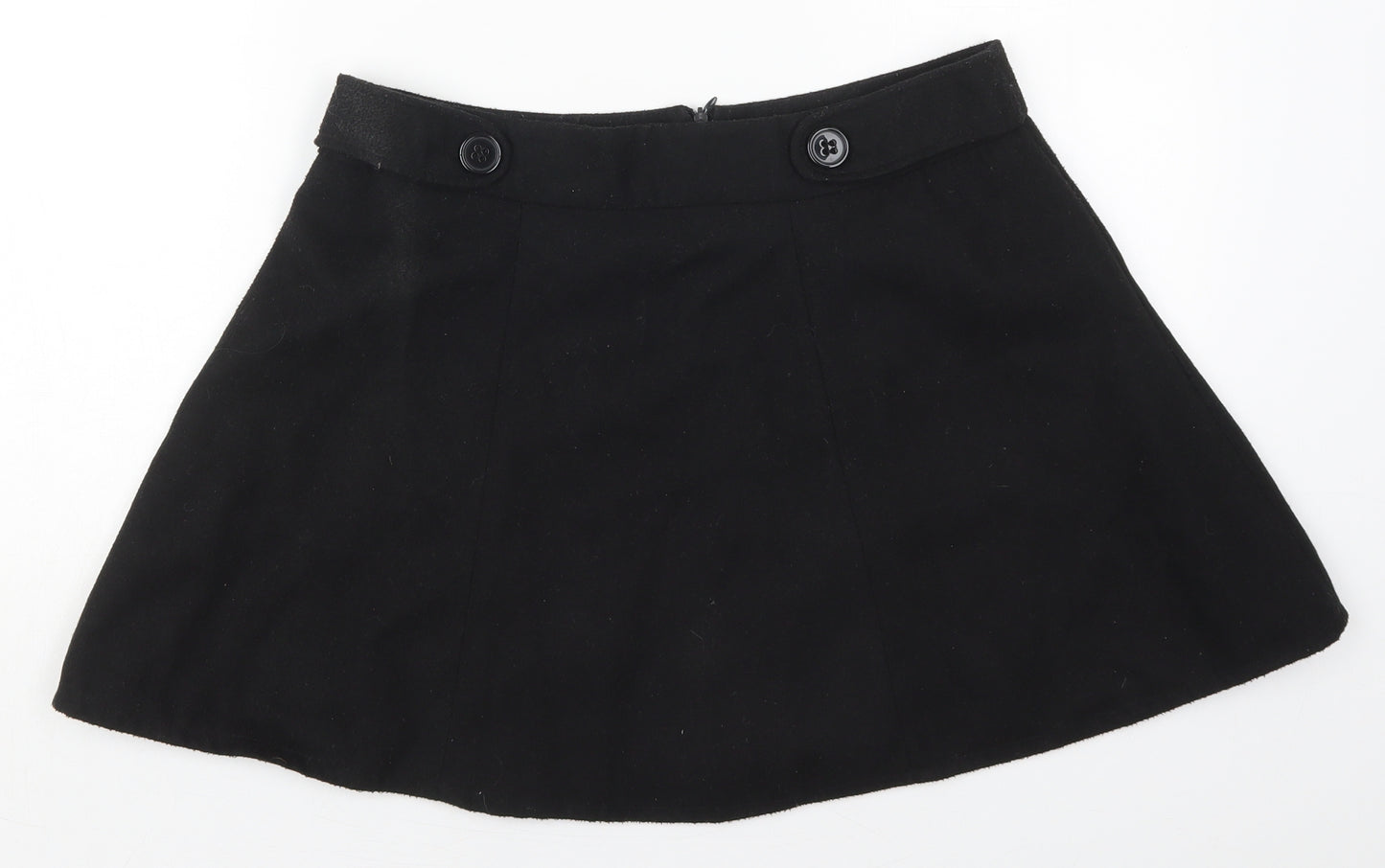 New Look Womens Black  Polyester Skater Skirt Size 12   Zip