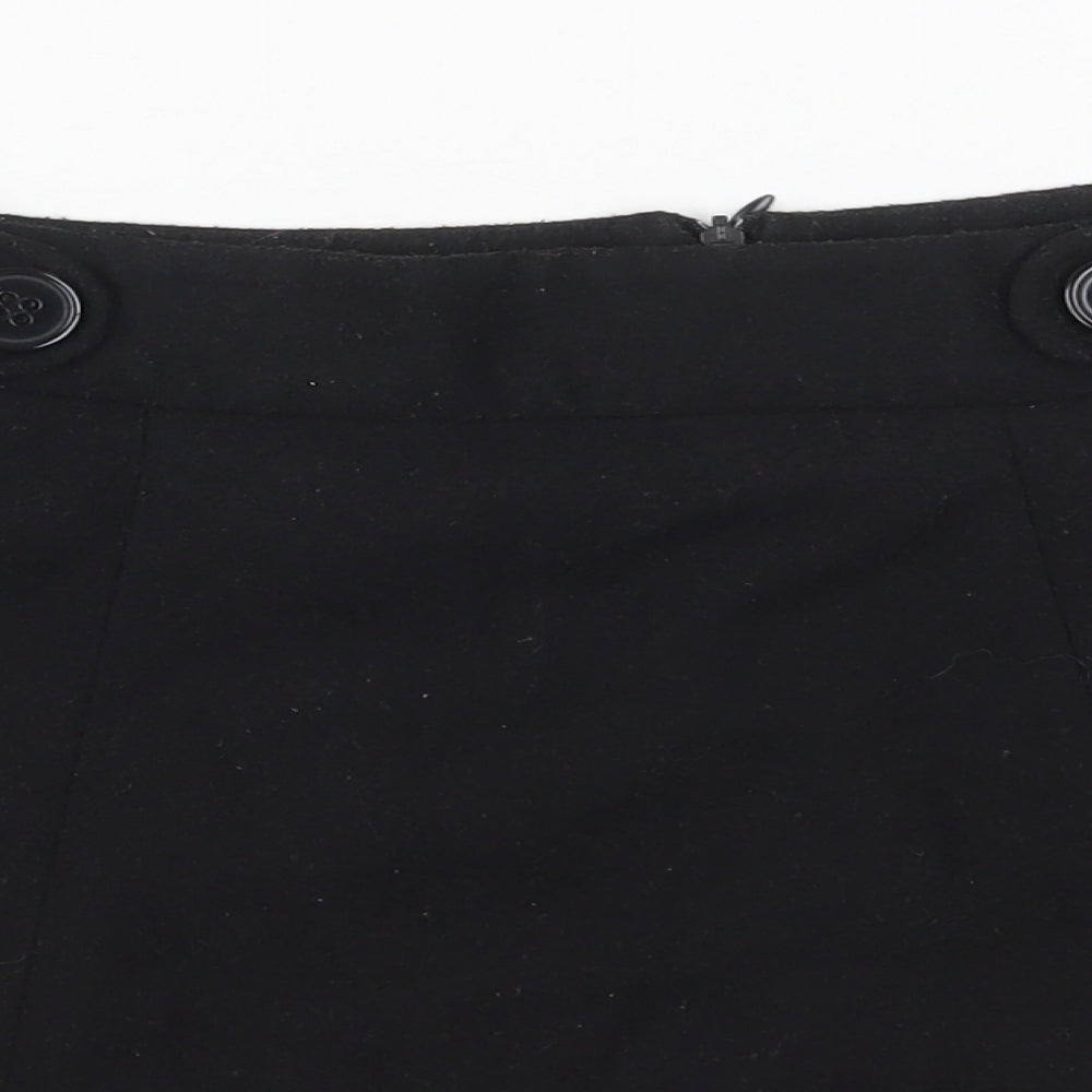 New Look Womens Black  Polyester Skater Skirt Size 12   Zip