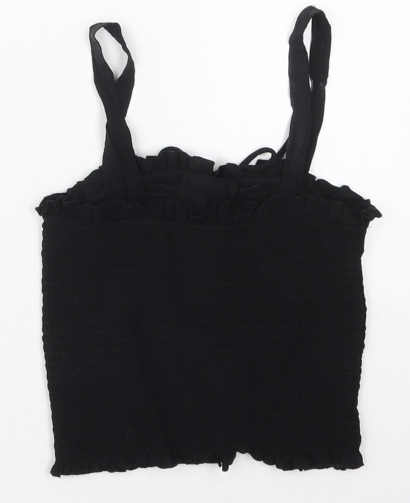New Look Womens Black  Viscose Basic Tank Size 10 Square Neck