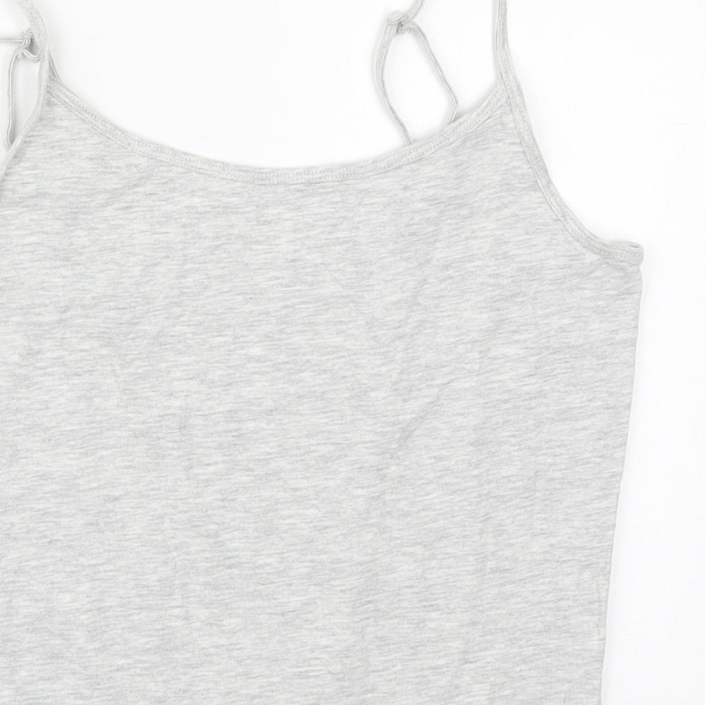 George Womens Grey  Cotton Basic Tank Size 14 Round Neck