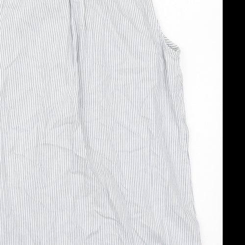 New Look Womens Blue Striped Cotton Basic Button-Up Size 8 Collared
