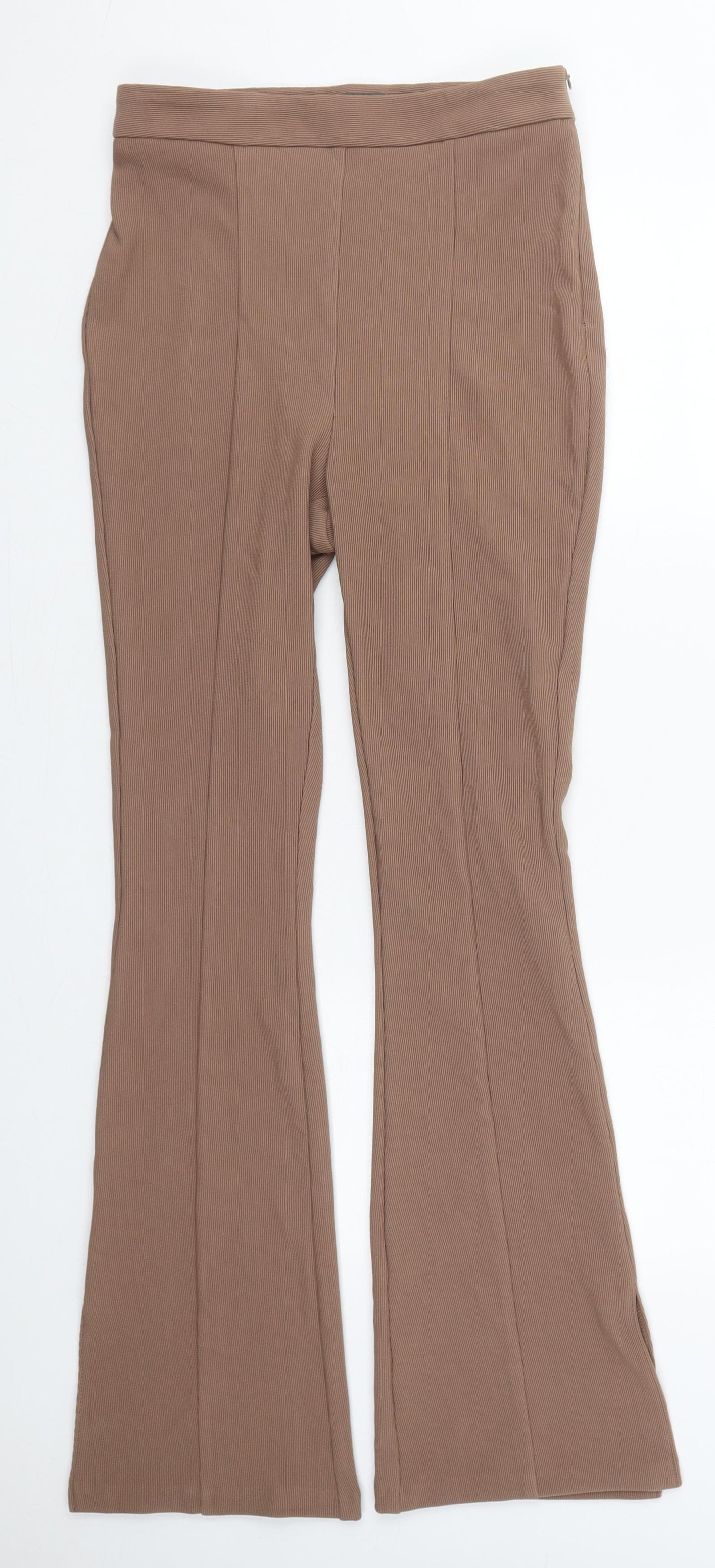 Primark Womens Brown  Polyester Trousers  Size 10 L30 in Regular Zip