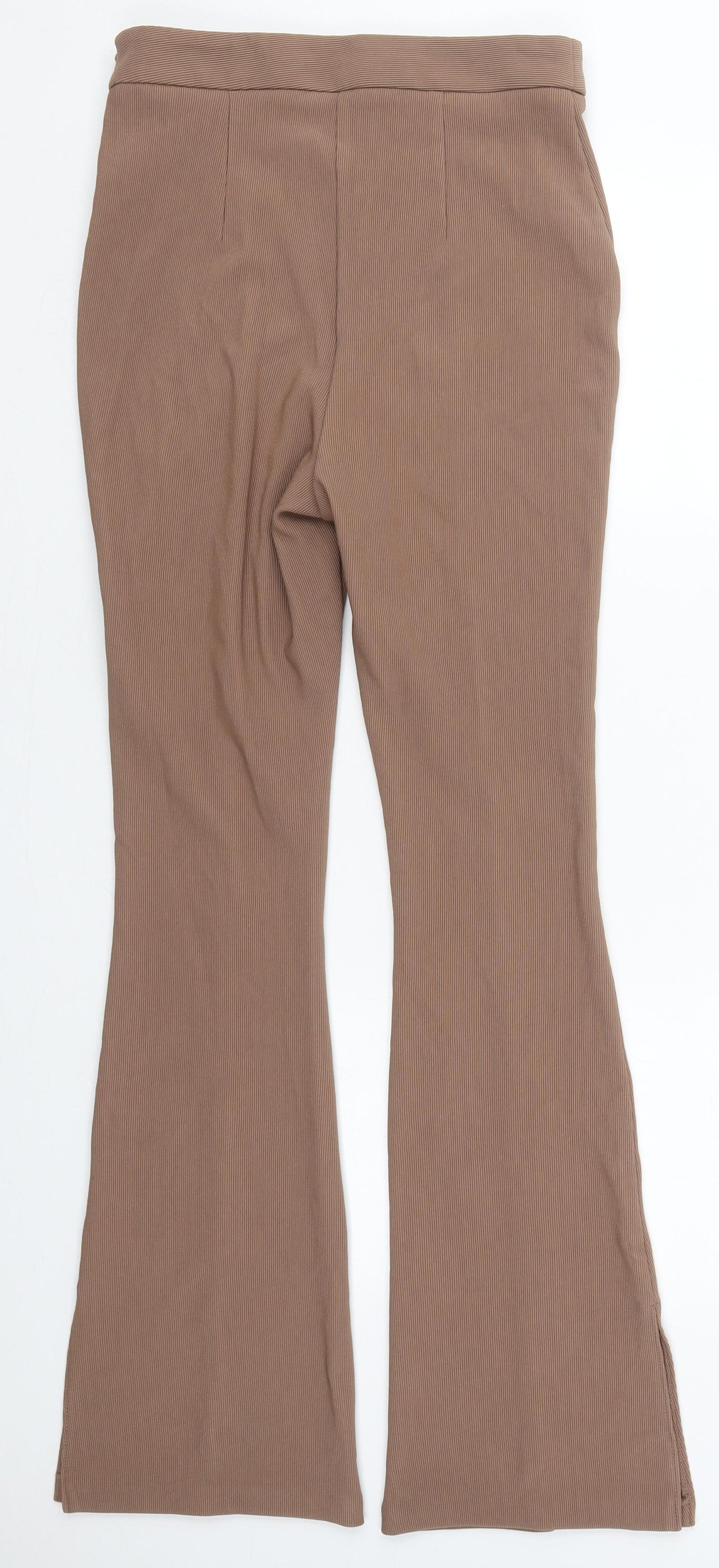 Primark Womens Brown  Polyester Trousers  Size 10 L30 in Regular Zip