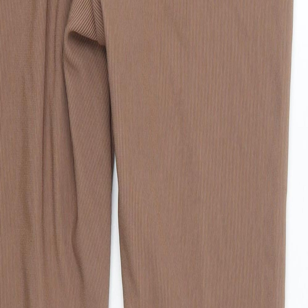 Primark Womens Brown  Polyester Trousers  Size 10 L30 in Regular Zip