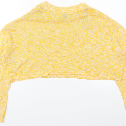 H&M Womens Yellow Round Neck  Cotton Pullover Jumper Size M