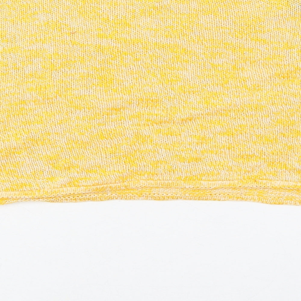 H&M Womens Yellow Round Neck  Cotton Pullover Jumper Size M