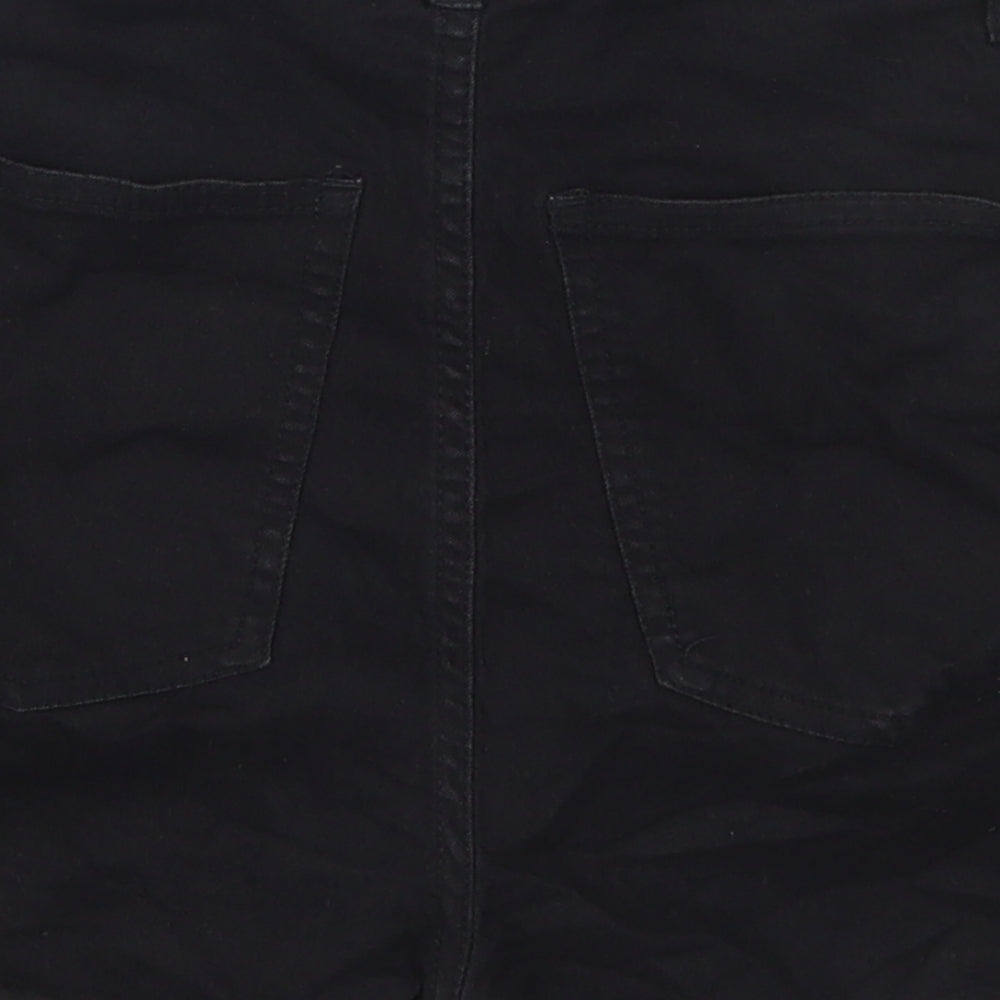 H&M Womens Black  Cotton Mom Shorts Size 10 L3 in Regular Button