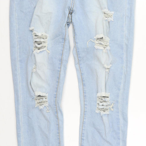 SheIn Womens Blue  Cotton Mom Jeans Size S L27 in Regular Button