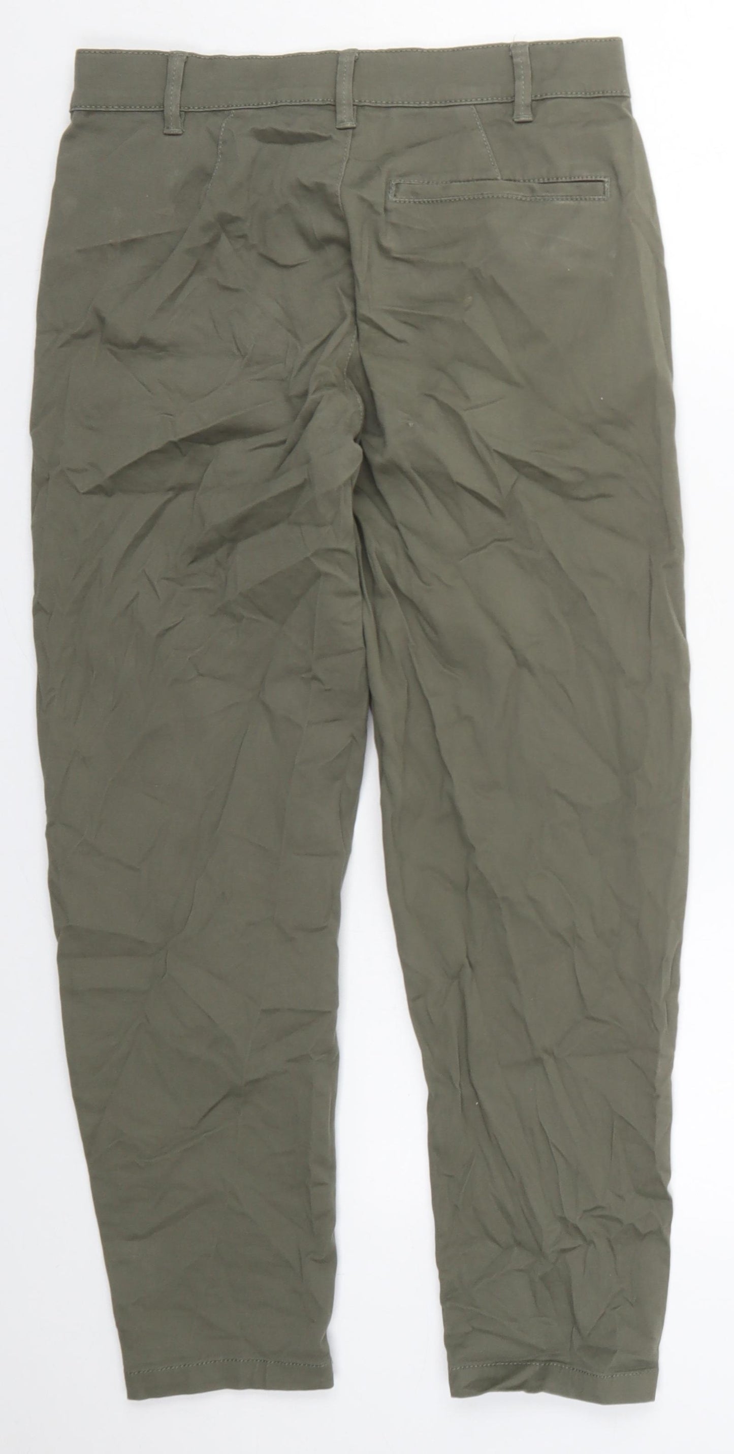Topman Mens Green  Cotton Trousers  Size 28 L26 in Regular Button