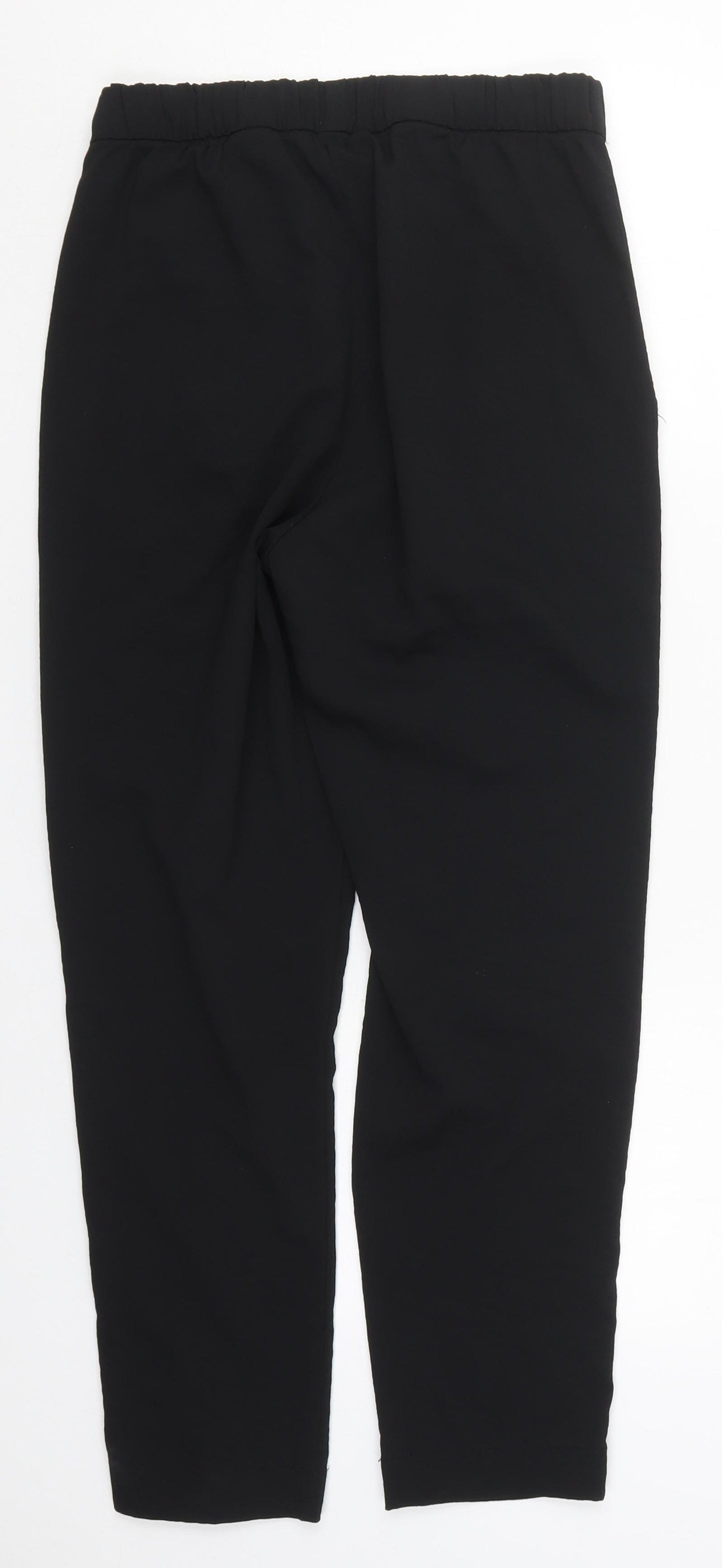 H&M Womens Black  Polyester Trousers  Size 10 L26 in Regular