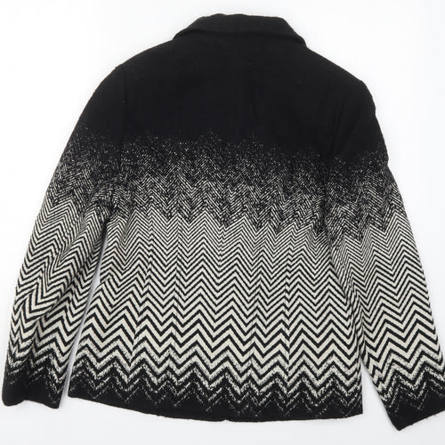 Avantgarde Womens Black Geometric  Jacket  Size 12  Button - Zig Zag