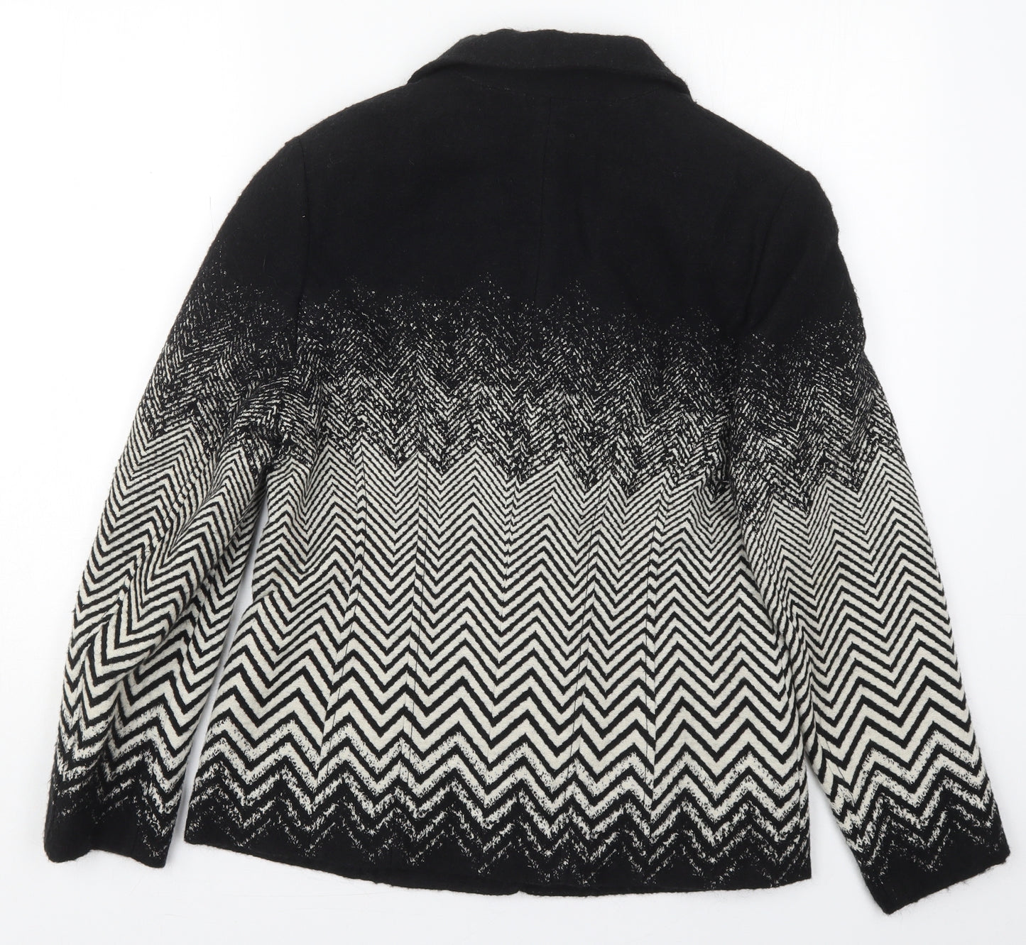 Avantgarde Womens Black Geometric  Jacket  Size 12  Button - Zig Zag