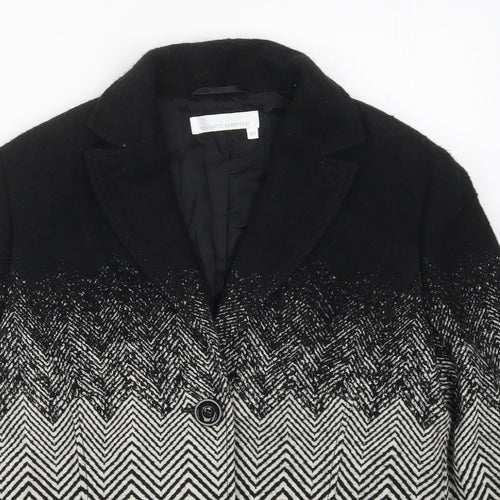 Avantgarde Womens Black Geometric  Jacket  Size 12  Button - Zig Zag