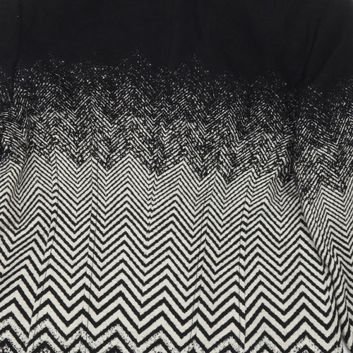 Avantgarde Womens Black Geometric  Jacket  Size 12  Button - Zig Zag