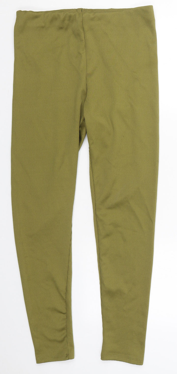H&M Womens Green Polyester Carrot Leggings Size L L28 in