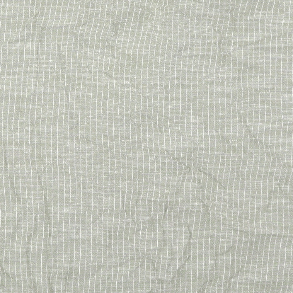 F&F Womens Green Check Cotton Basic T-Shirt Size 16 V-Neck