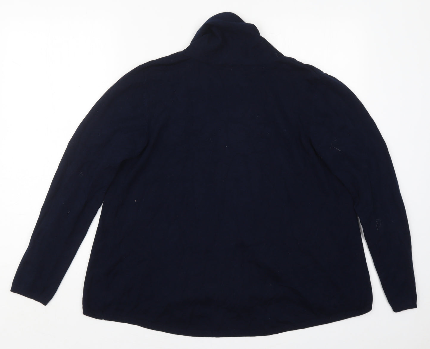Dunnes Womens Blue V-Neck  Viscose Cardigan Jumper Size L