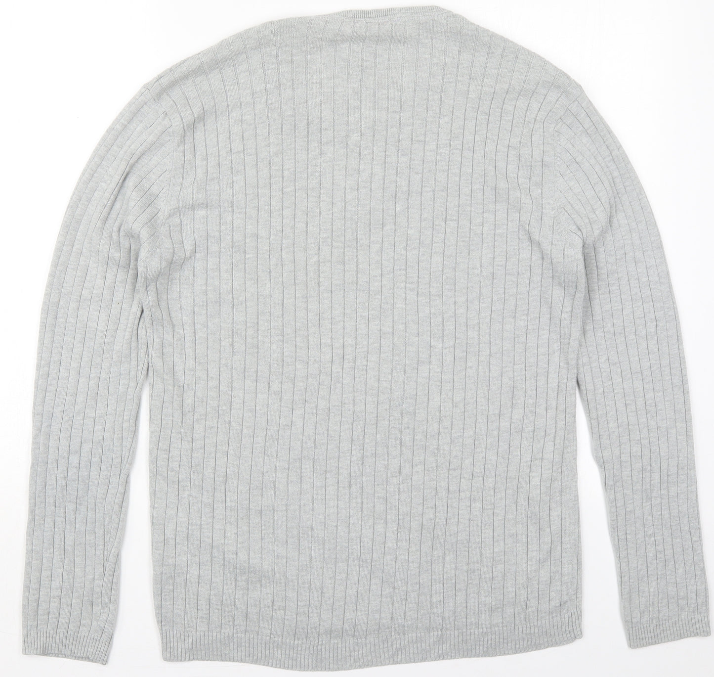 Urban Spirit Mens Grey Crew Neck  Cotton Pullover Jumper Size L