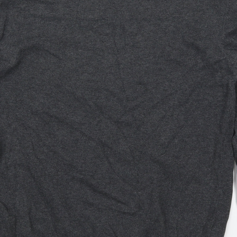 Urban Spirit Mens Grey V-Neck  Cotton Pullover Jumper Size M