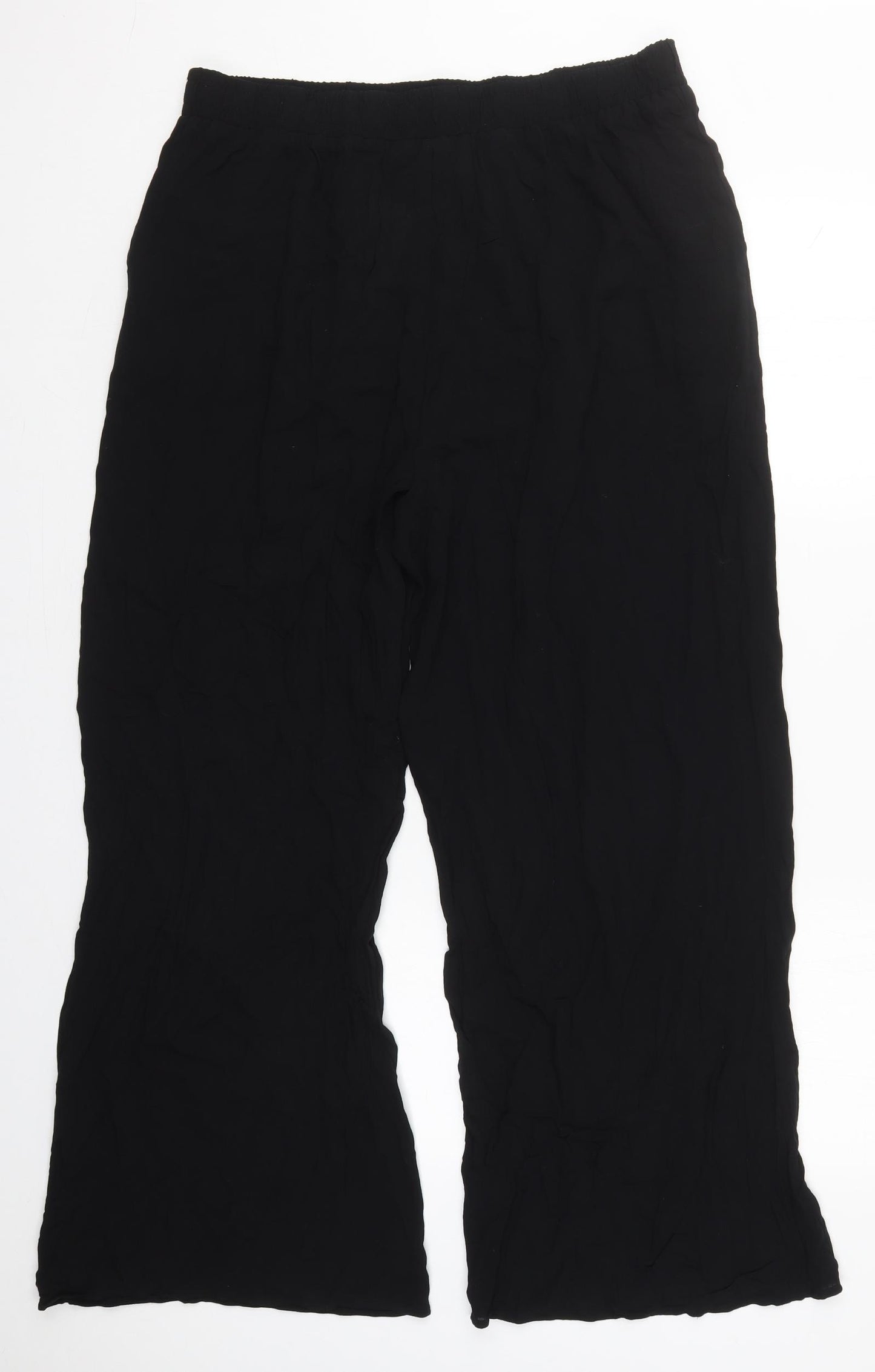 F&F Womens Black  Viscose Trousers  Size 18 L29 in Regular Drawstring