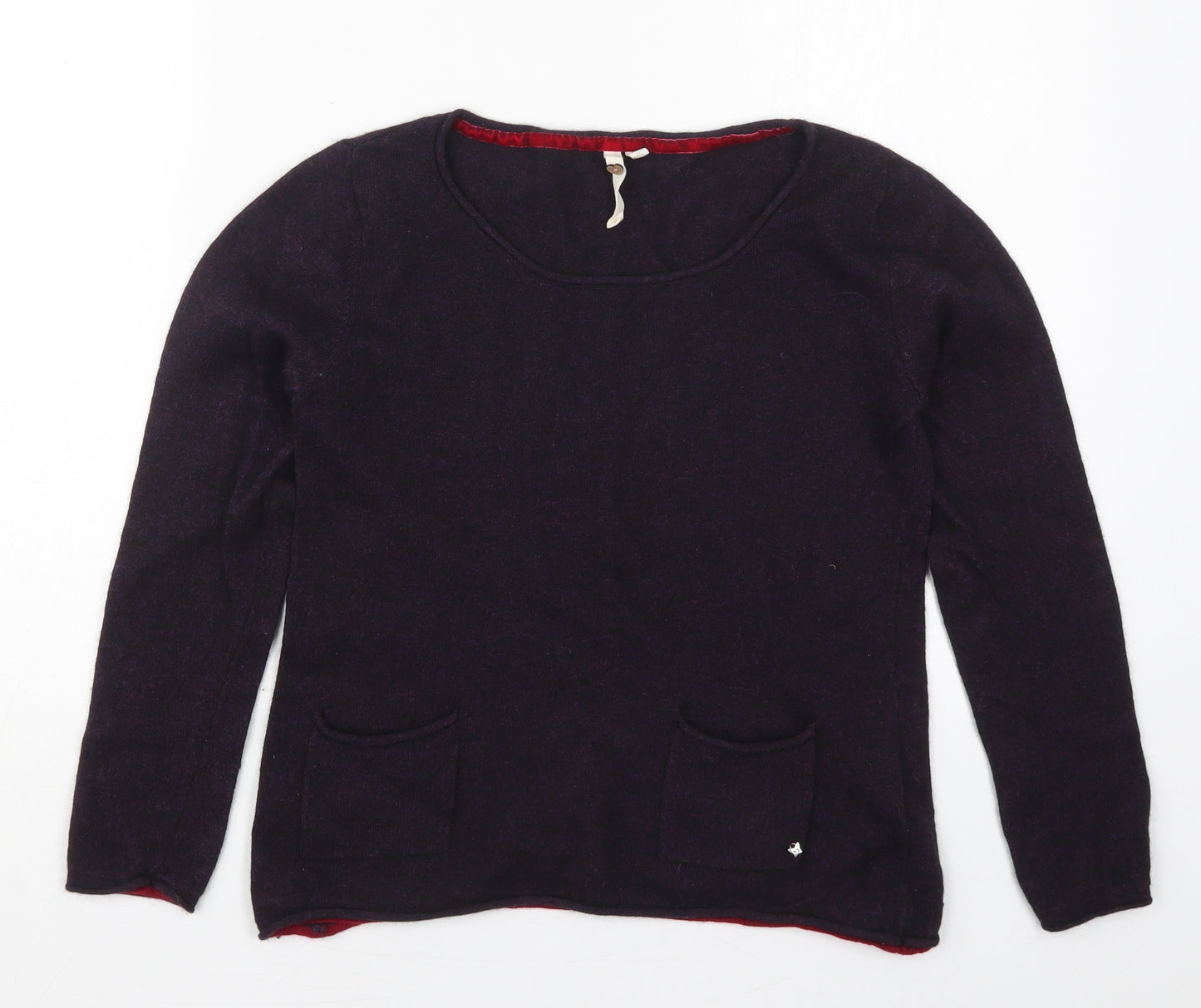 White Stuff Womens Purple Round Neck  Viscose Pullover Jumper Size 10