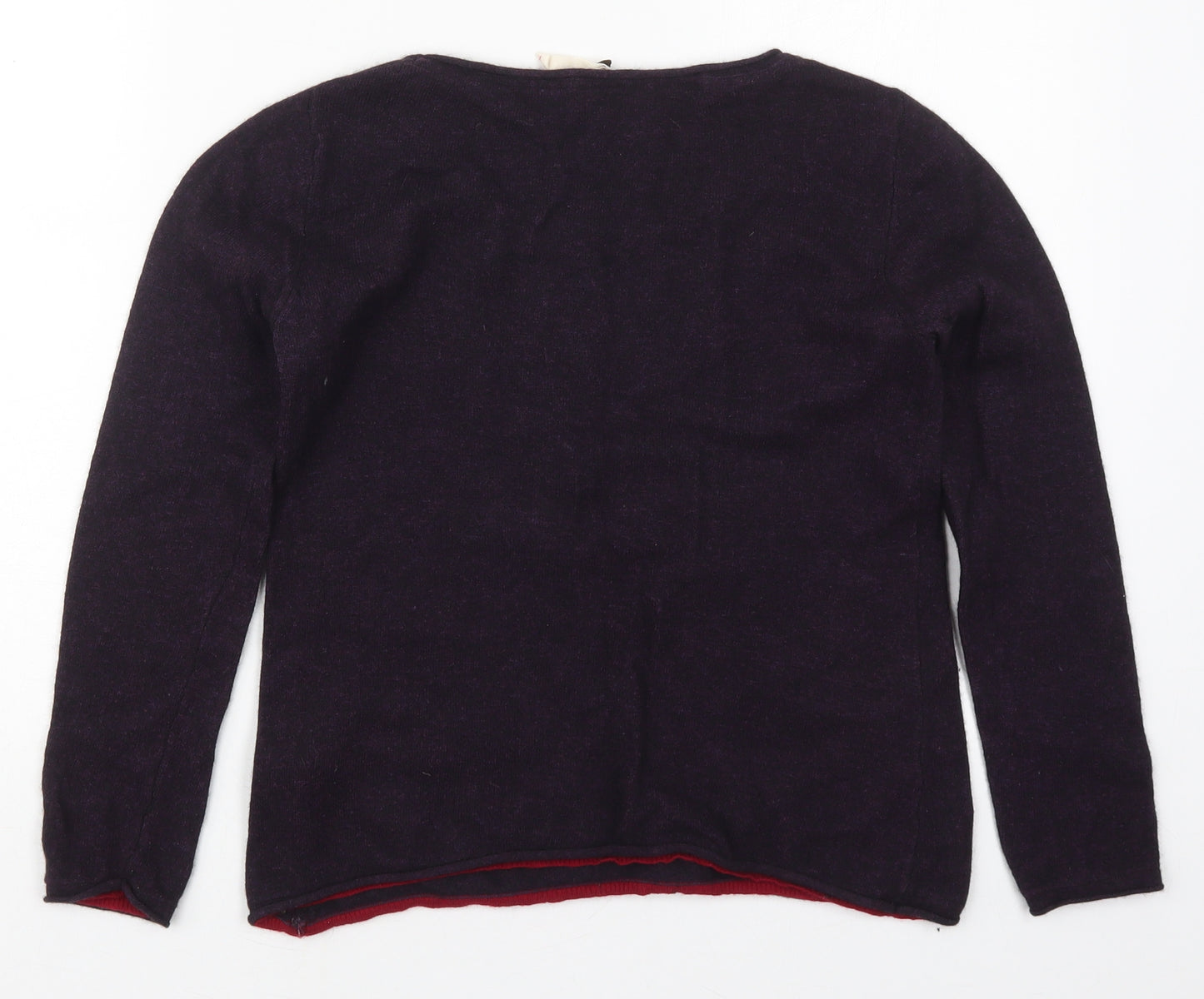 White Stuff Womens Purple Round Neck  Viscose Pullover Jumper Size 10