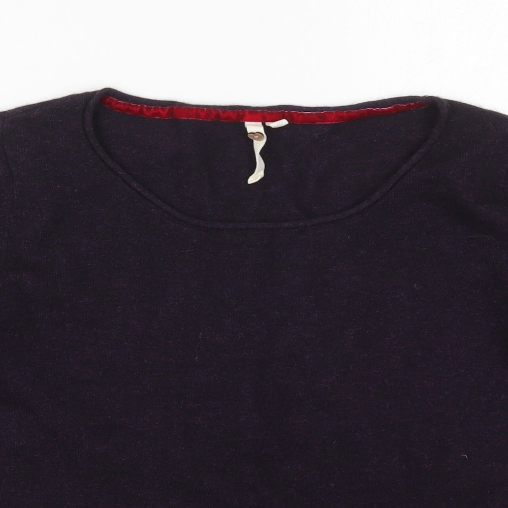 White Stuff Womens Purple Round Neck  Viscose Pullover Jumper Size 10